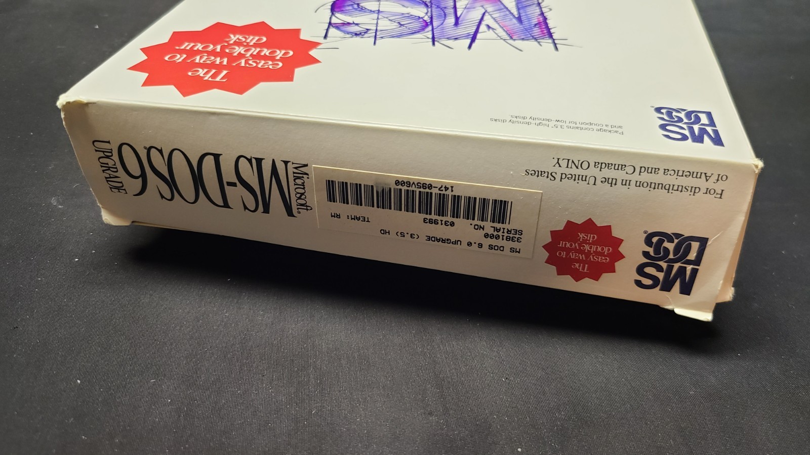 Microsoft MS-DOS 6 Upgrade Vintage Big Box PC Computer Software