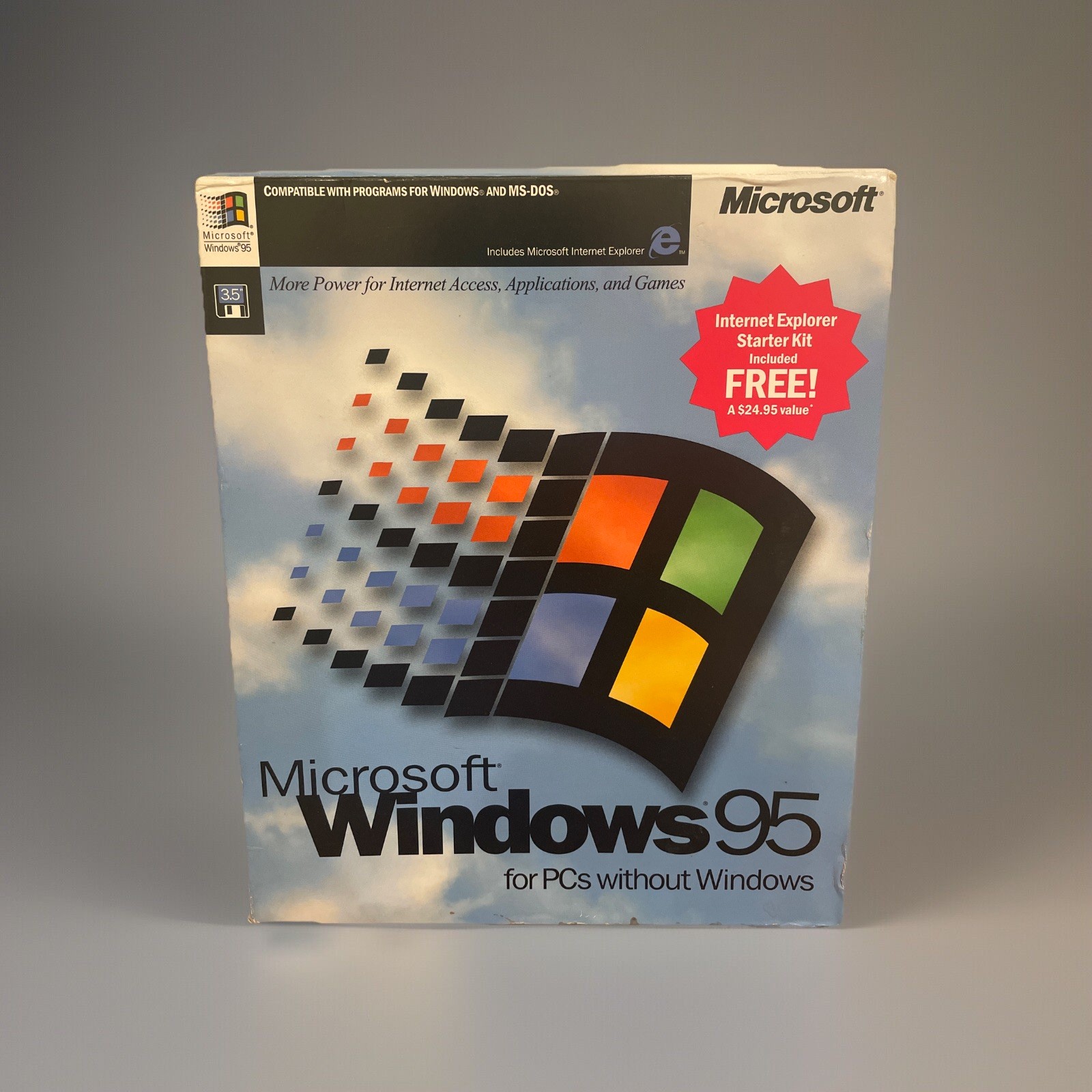 New Microsoft Windows 95 OS 3.5″ Floppy MS-DOS PCs RARE 1996 US Int Expl Kit N/c