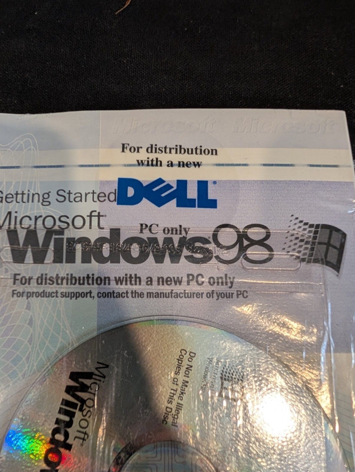 Microsoft Windows 98 OEM (Dell Edition) – Factory Sealed – Manual & CD