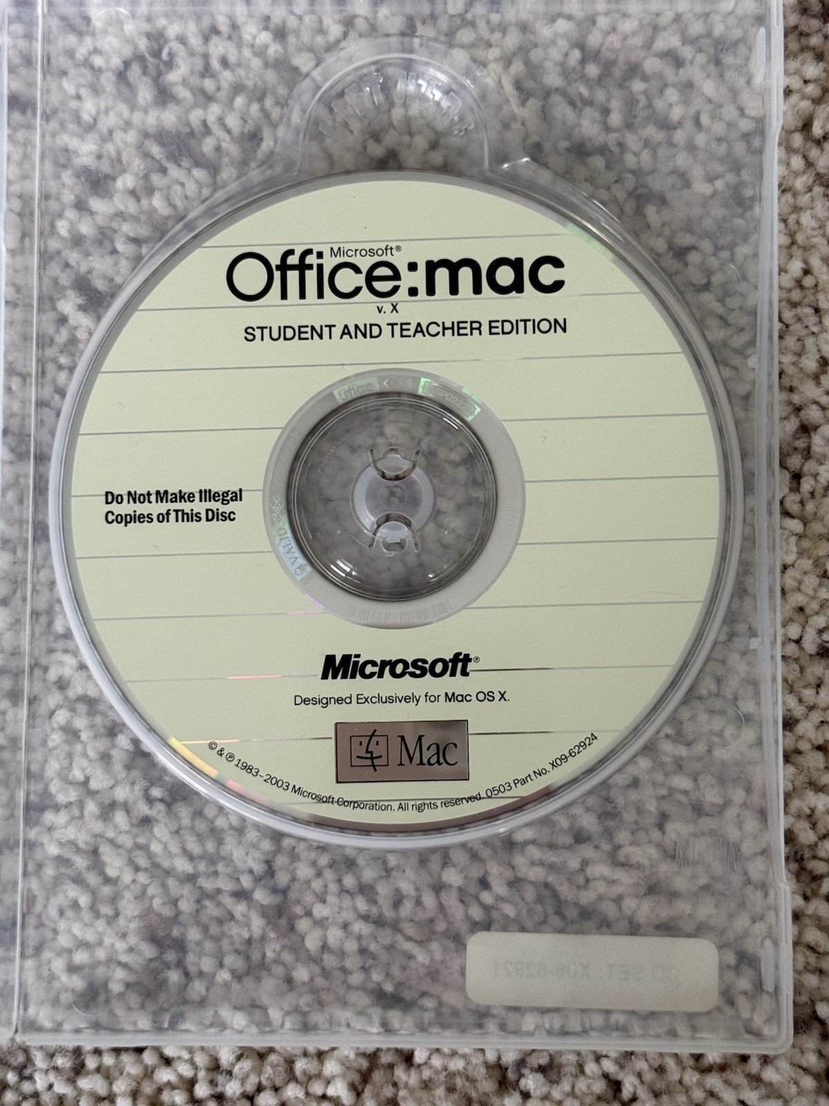 Microsoft Office:mac 2003 Student Teacher Edition w/ 3 Product Keys Mac