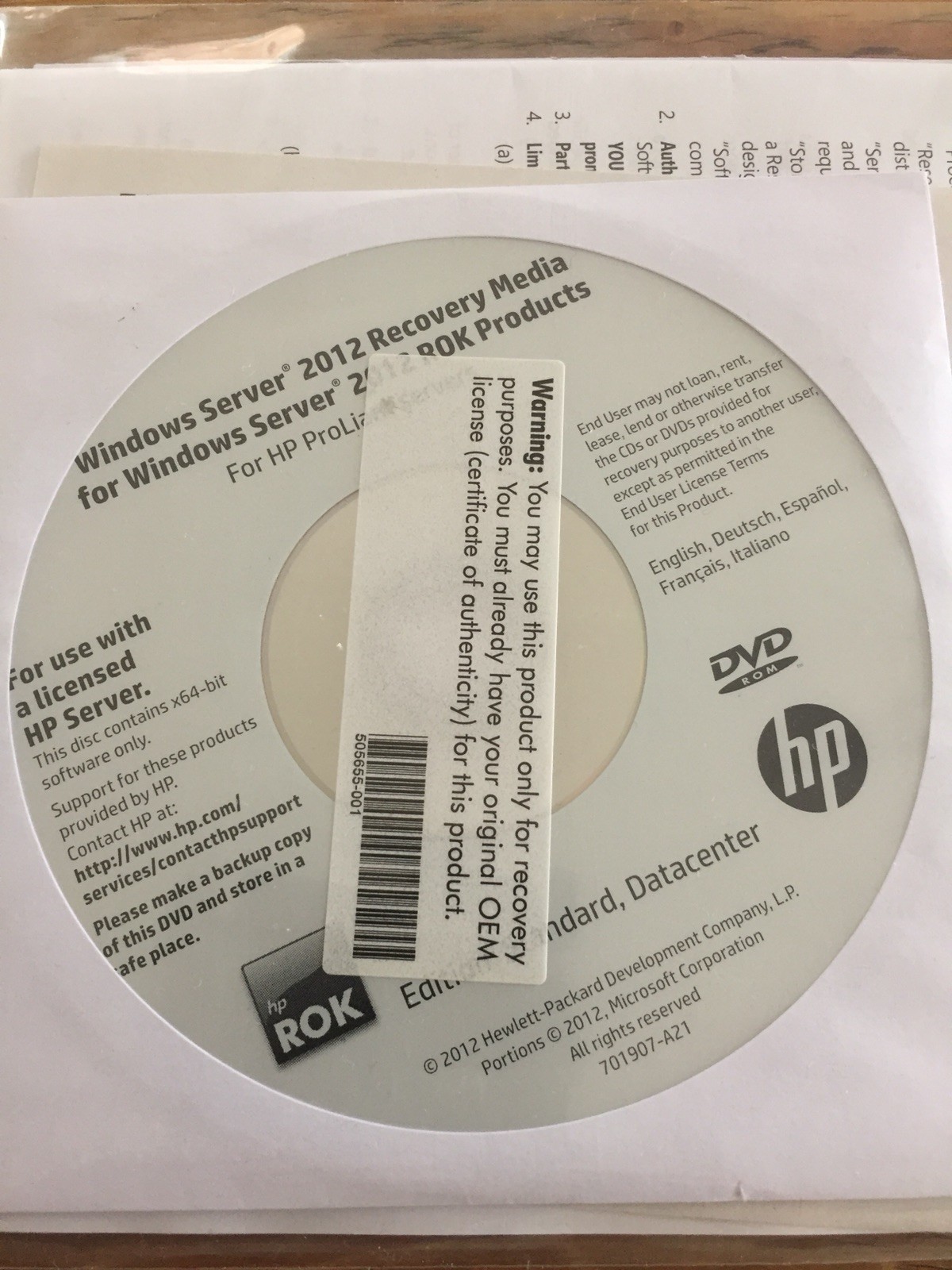 Windows Server Standard 2012 R2, DVD with 5 cal/OEM Full Version, VAT Invoice