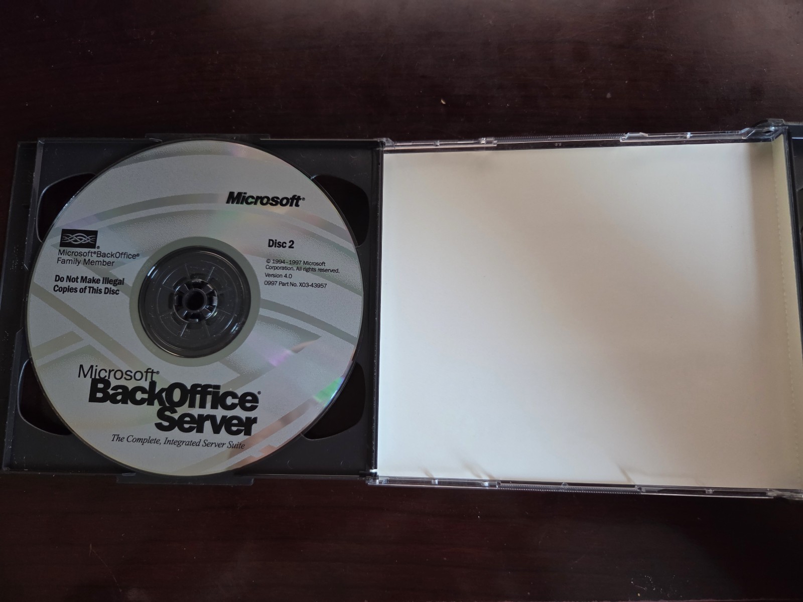 Microsoft BackOffice Server 4.0 10 user license software w/ key 1997 Windows OS