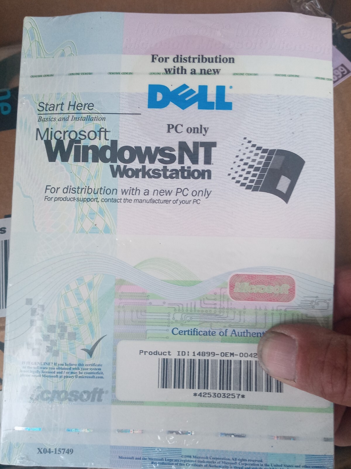 New sealed WINDOWS NT 4.0 Workstation CD & Floppy disk