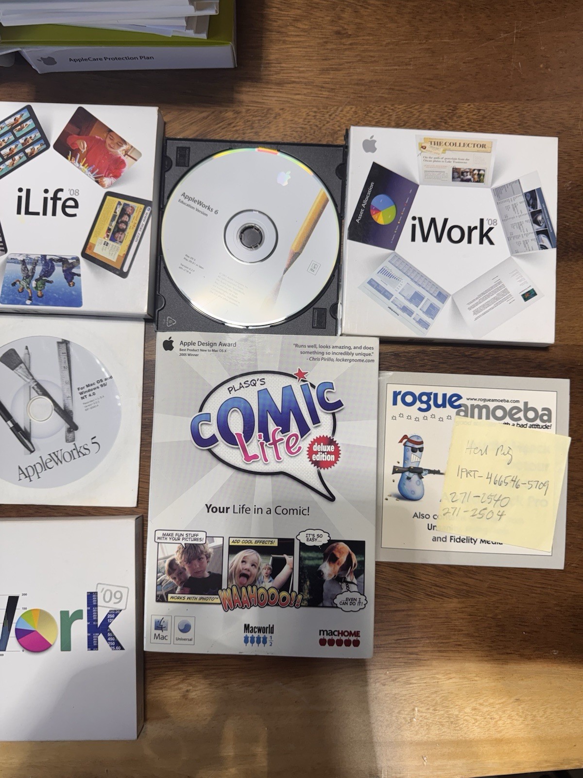 Vintage Apple Mac Software Lot iWork iLife AppleWorks OS X Restore DVD CDs