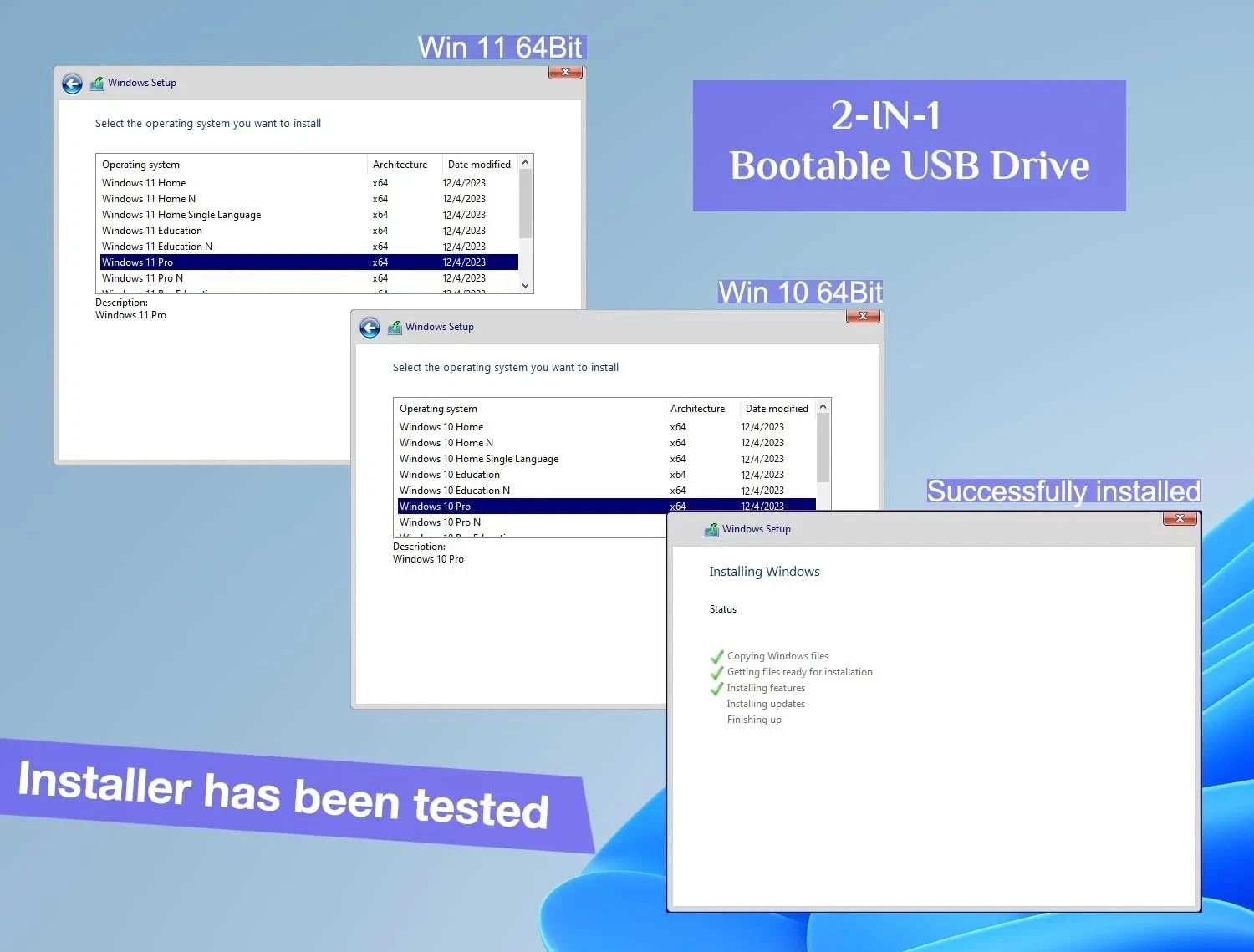 32GB – Bootable Windows 10&11, USB Driver 3.2Gen for Reinstall Windows, Reset Pa