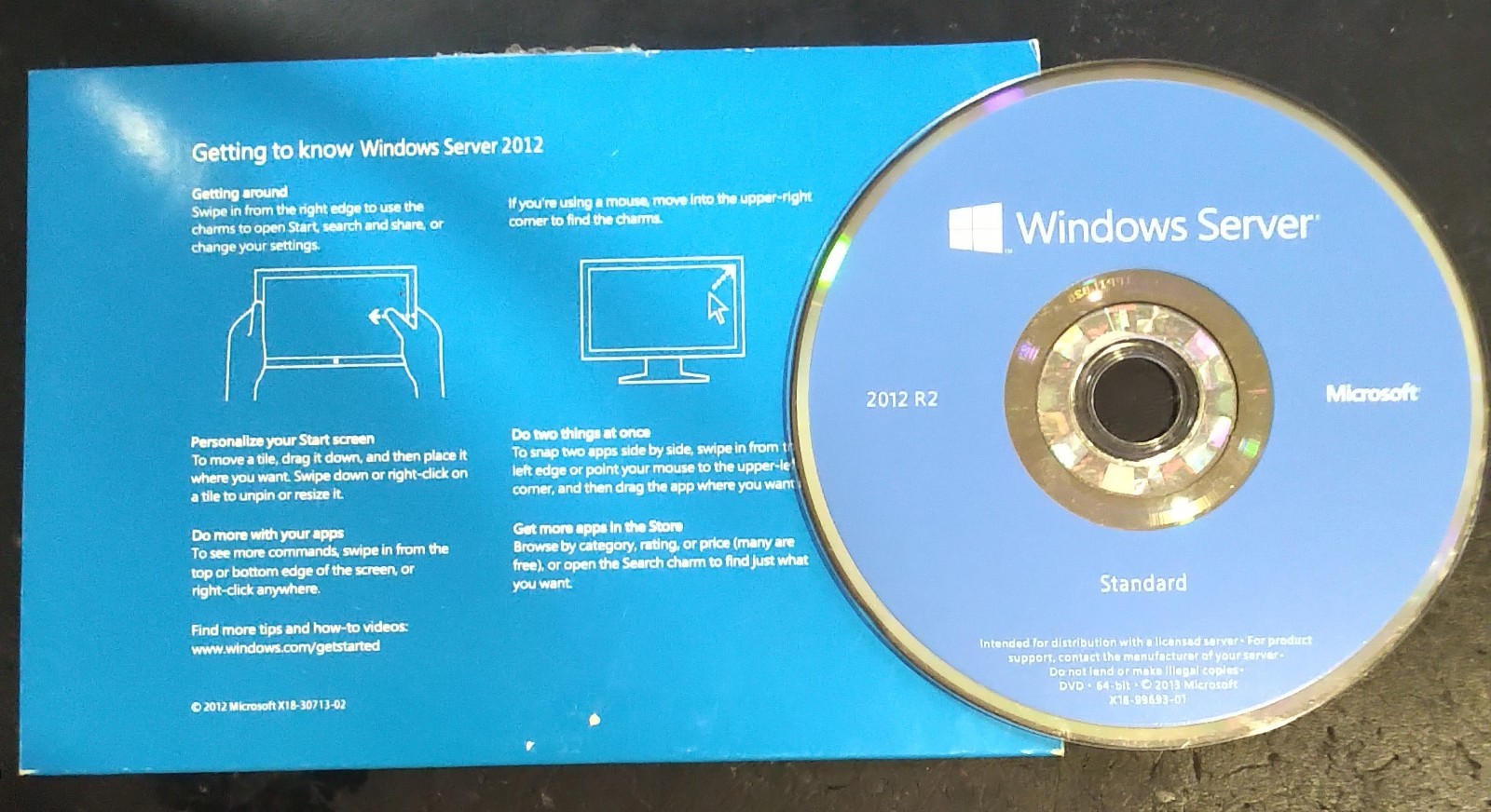Microsoft Server 2012 R2 Standard 64-Bit License & DVD Media 2CPU/2VM