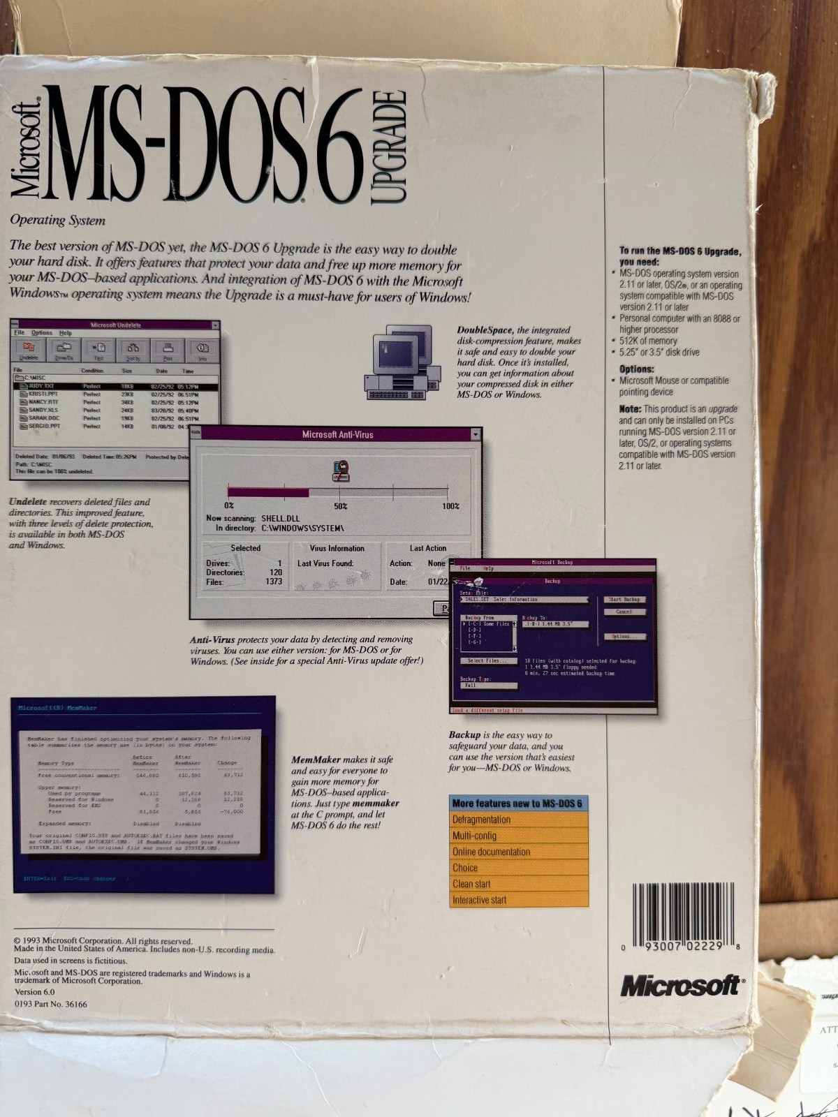 Microsoft MS-DOS 6 & 6.22 Upgrade 5.25 Disks Big Box Complete Vintage IBM PC DOS