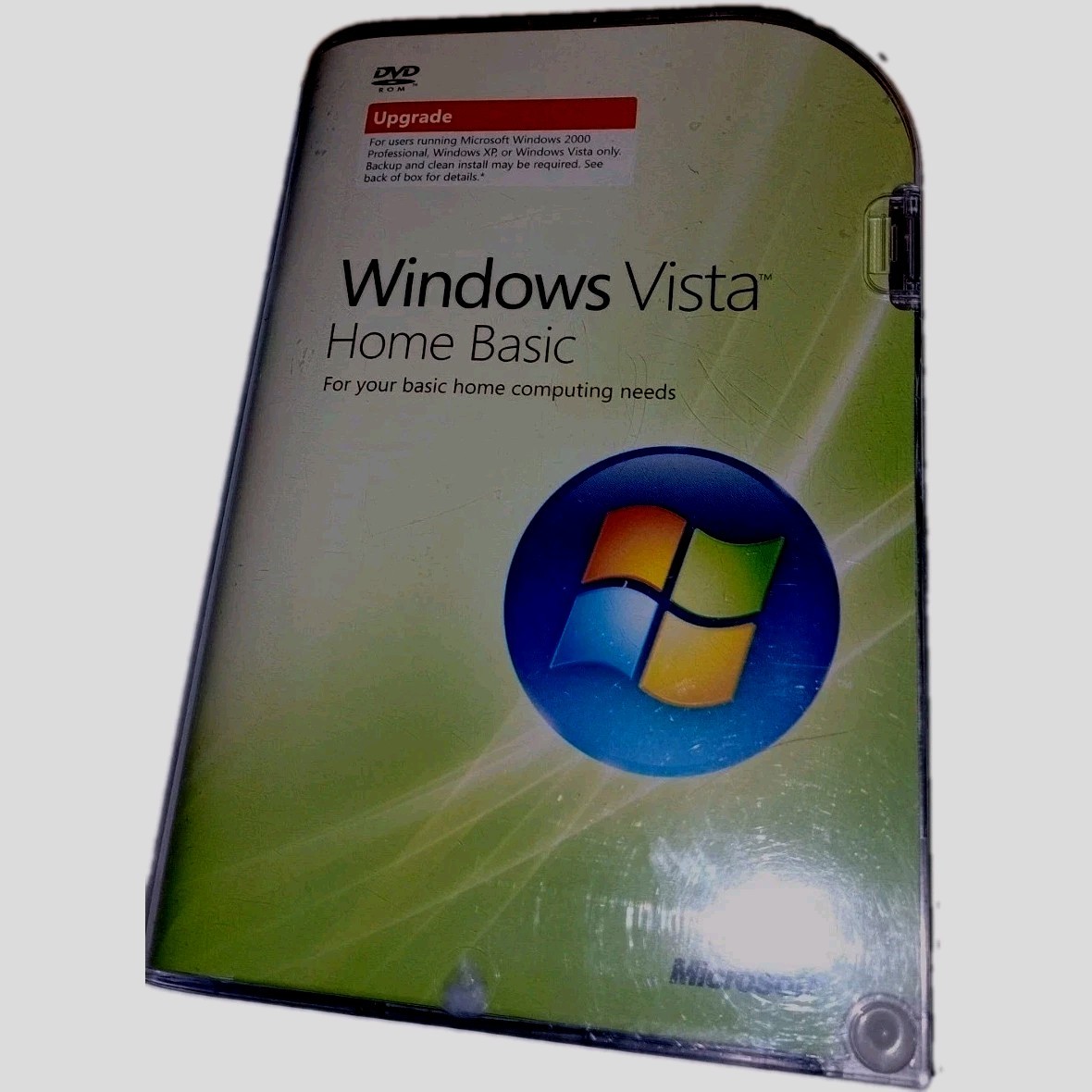 Vintage Microsoft Windows Vista Home Basic OS Software Upgrade 32 bit DVD Disc