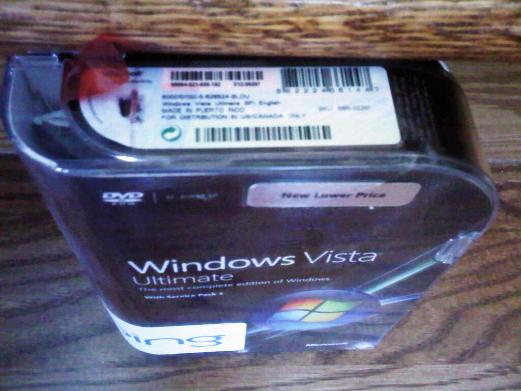 Microsoft Windows Vista Ultimate w/SP1,SKU 66R-02261,Sealed Retail Package,Full