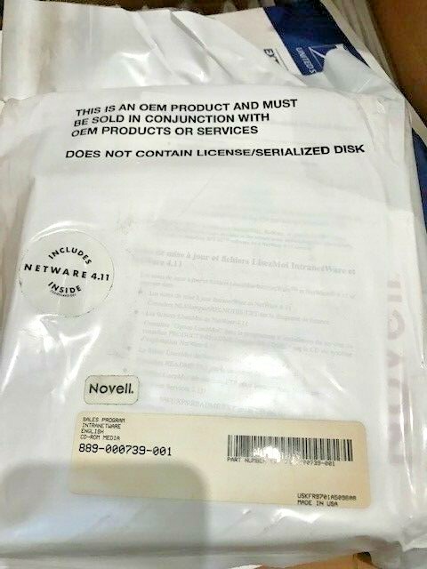 ULTRA RARE OPENED FOR PHOTOS NOVELL NETWARE 4.11 WITH ALL BOOKS AND CD RM4