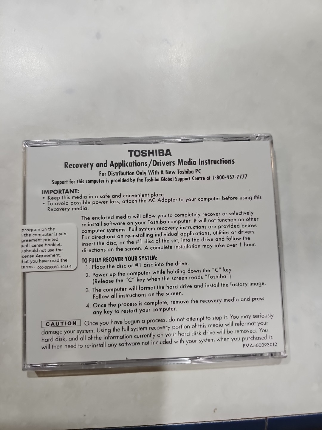 Toshiba Recovery and Applications Drivers DVD Satellite L20 L25 Series Sealed