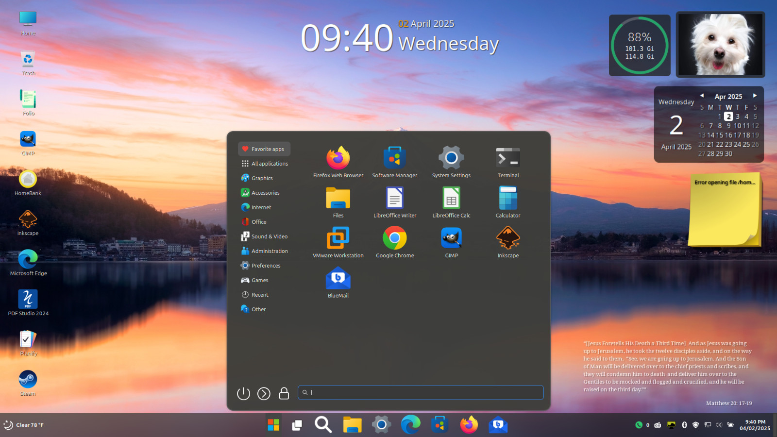 Linux Mint 22.1 Preloaded on 2.5″ 500GB Hard Drive w/ Windows 11 theme #5