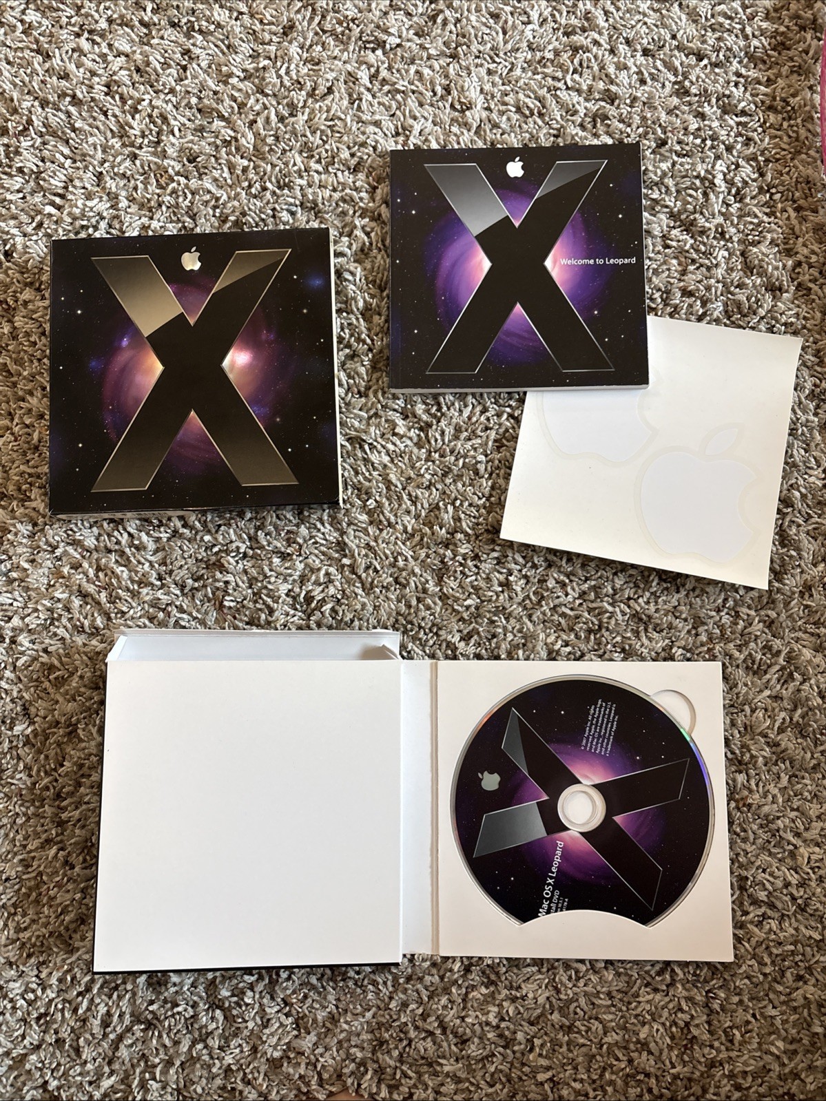 Apple Mac OS X Leopard 10.5.1 Install DVD Disk with Case, Instructions, Stickers
