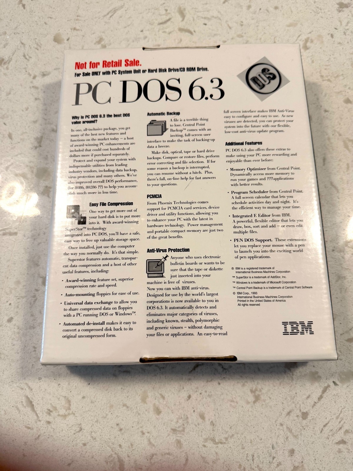NEW SEALED!! IBM PC-DOS 6.3 Original 3.5″ Inch Floppy Disks OEM 1993