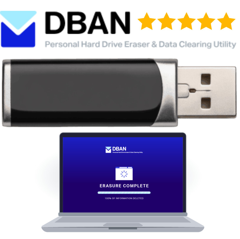 DBAN Linux Bootable USB Flash Drive High Speed Latest Version Desktop Laptop PC
