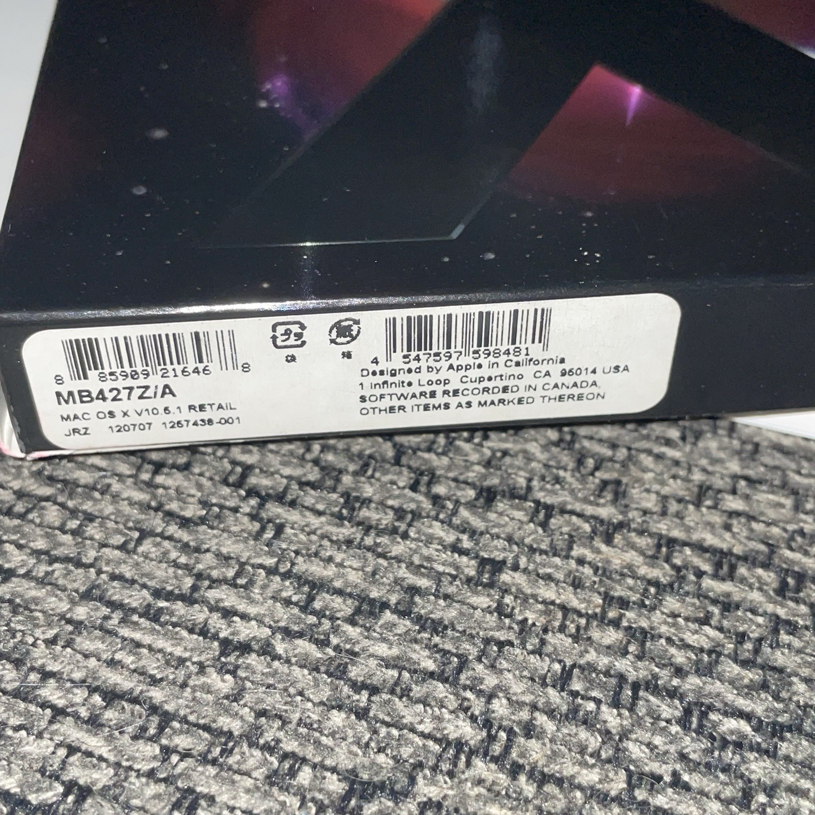 Mac OS X Leopard v10.5.1 Retail Version Install DVD MB427Z/A Sever Purple X