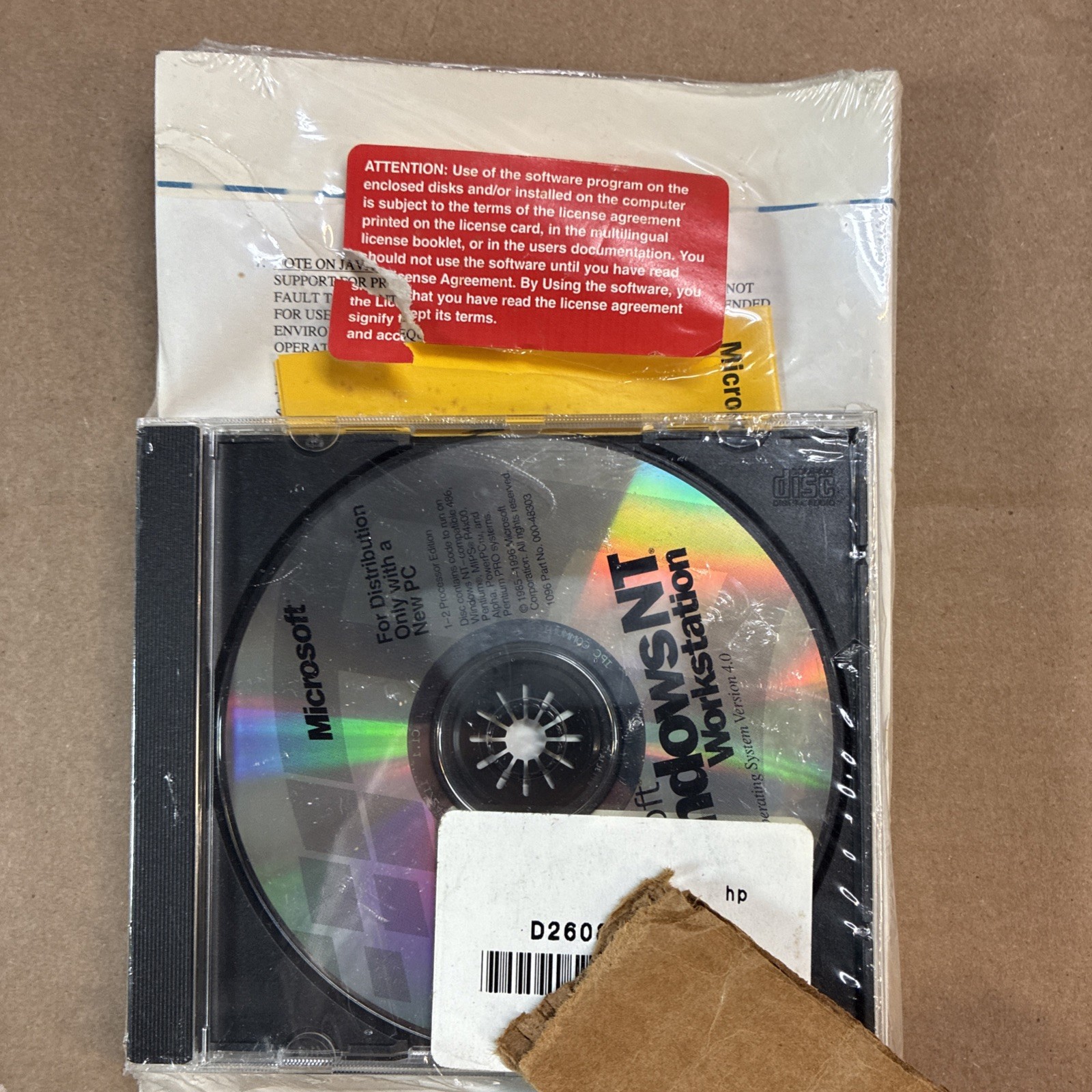 Vintage Windows NT Workstation CD & 3 Floppy Disks PC Only Sealed 1997 CoA