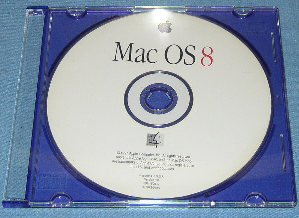 Apple Mac OS 8 Macintosh System Software Install Disc CD 691-1600-A **Tested**