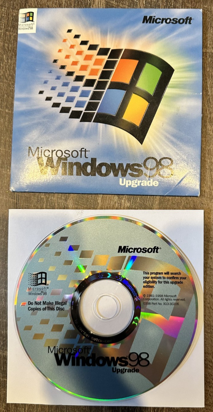 Microsoft Windows 98 Upgrade CD-ROM w/Product Key