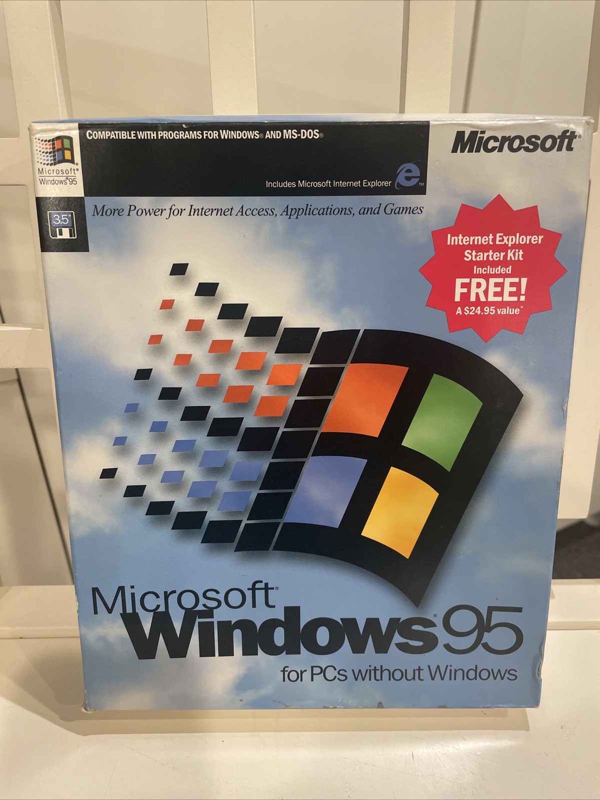 New Microsoft Windows 95 OS 3.5″ Floppy MS-DOS PCs RARE 1996 US Int Expl Kit N/c