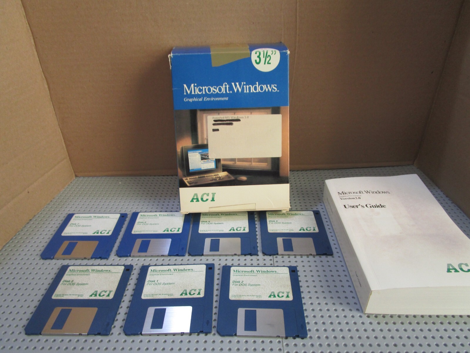 VINTAGE MICROSOFT WINDOWS 1995 GRAPHICAL ENVIRONMENT FOR DOS 3.0 VERSION-7 DISKS