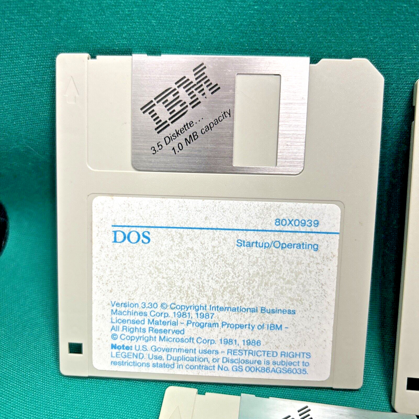 IBM OEM PC DOS 3.30 Startup/Operating – (5) 3.5″ Floppy Diskette 1987 Vintage