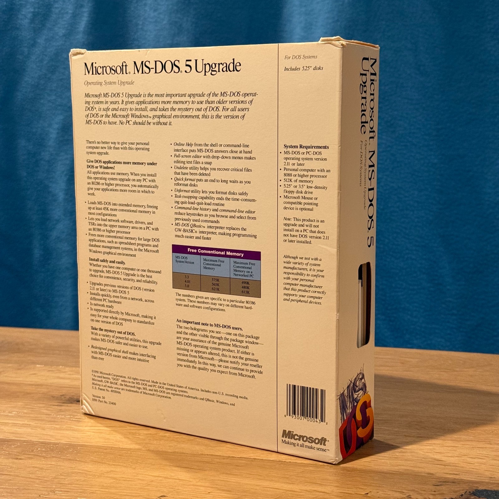 Microsoft MS-DOS 5 Upgrade – 5.25″ Floppy Disks, Manuals
