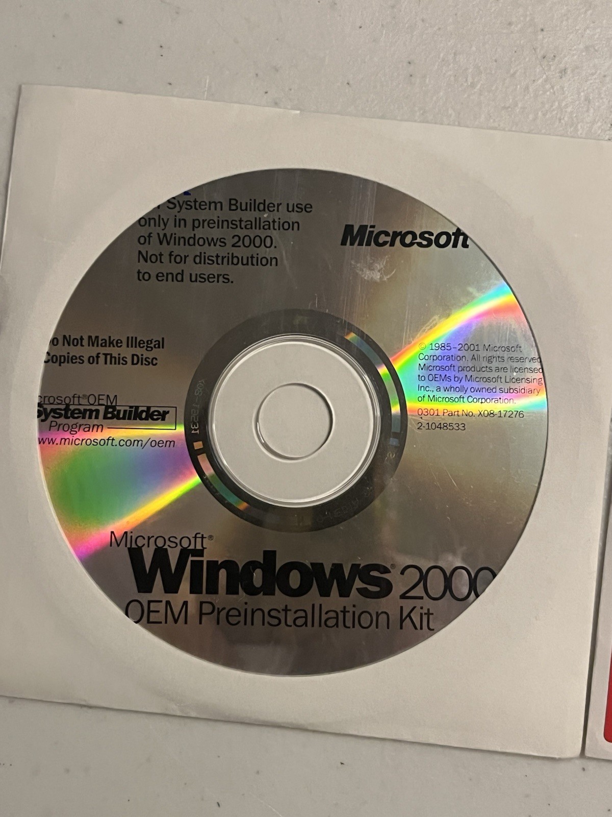 Microsoft Windows 2000 Bundle – 1-4 Processor Edition SP2 + OPK Disc + Manual