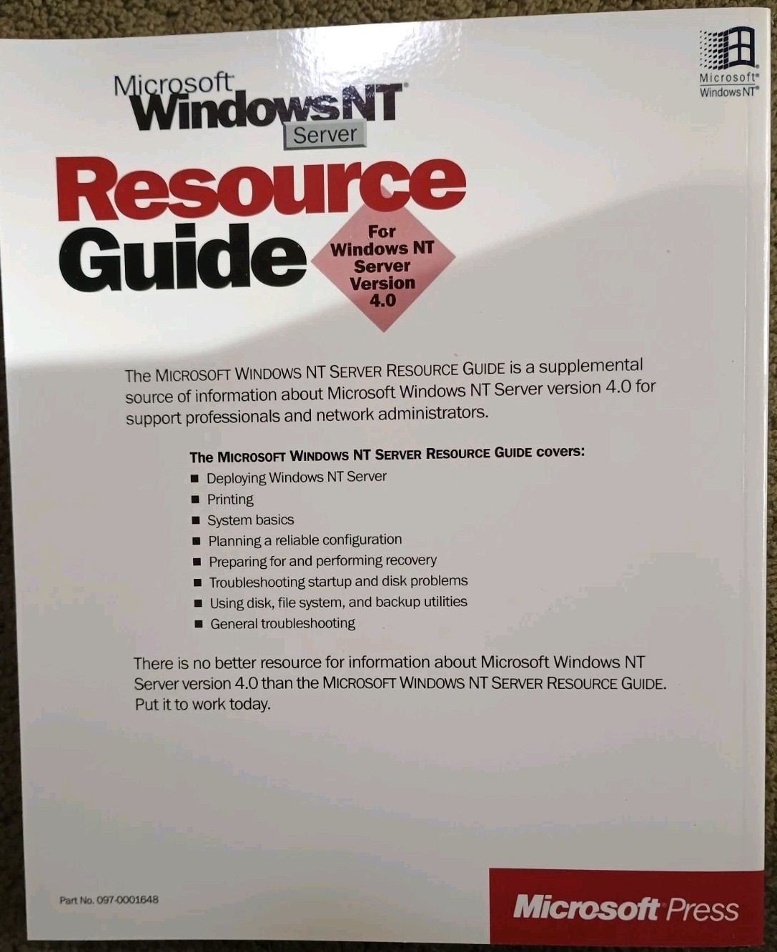 Microsoft Windows NT Server 4.0 Sealed CD w/ Client Access Licenses