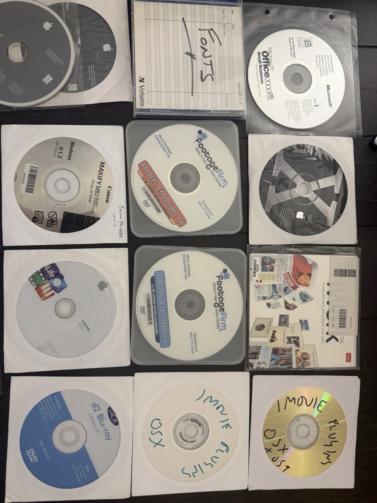 Vintage Apple Mac & Microsoft Software Bundle | iWork,Office 2000,MacOS X, Sims