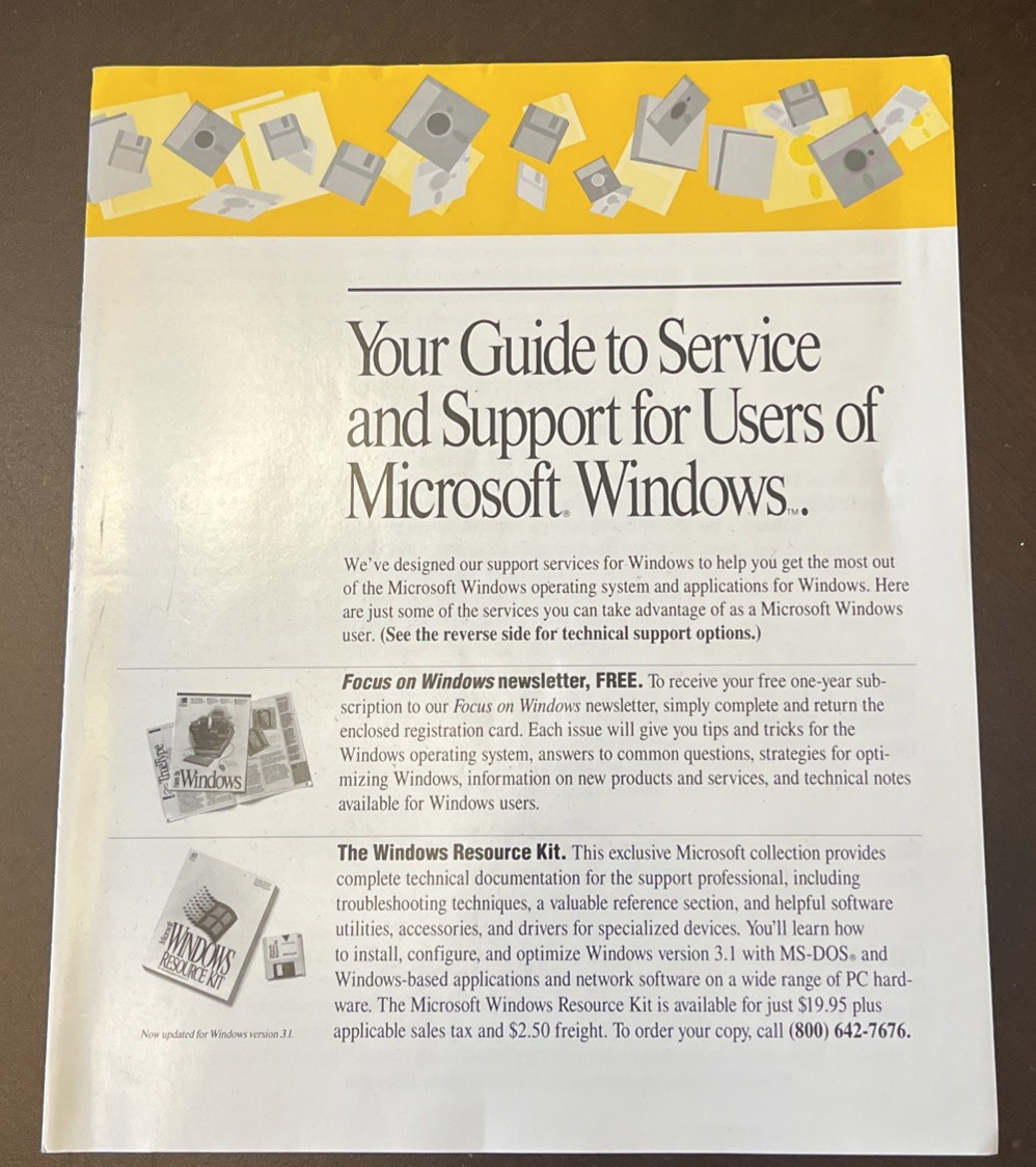 Microsoft Windows 3.1 On 6 3.5″ Floppy Disks With User’s Guide Manual