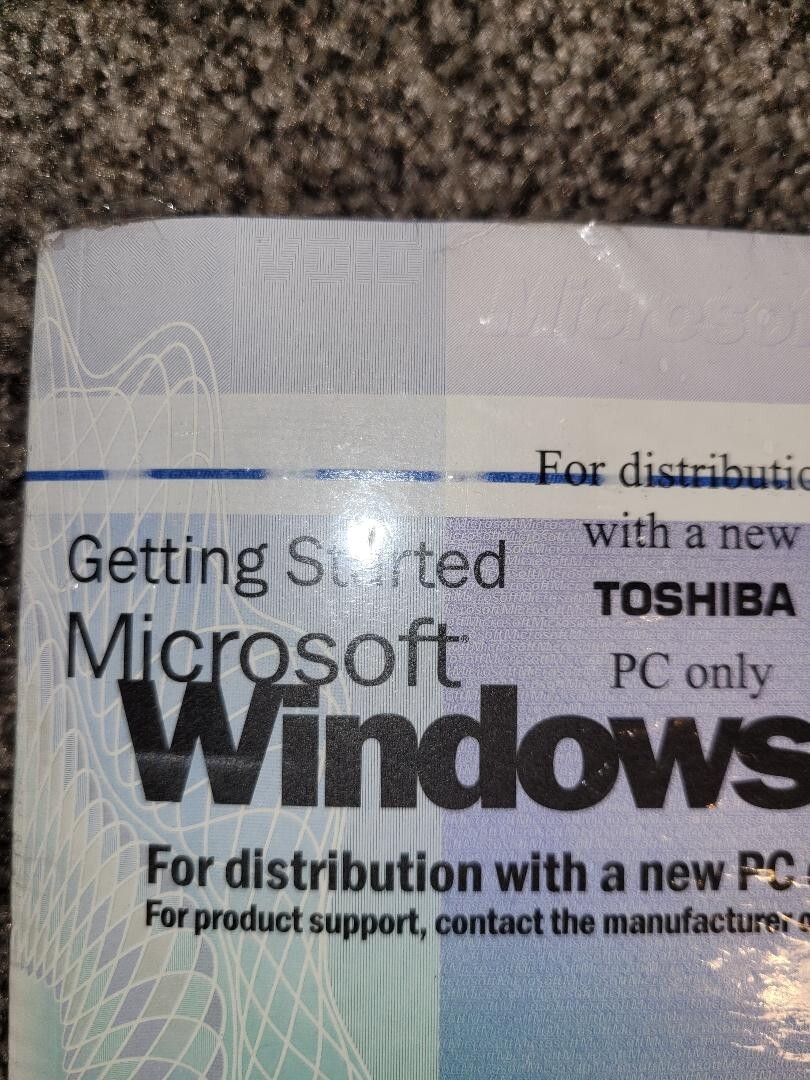 Toshiba Windows 98 Manual with License Key – Sealed! (NO CD)