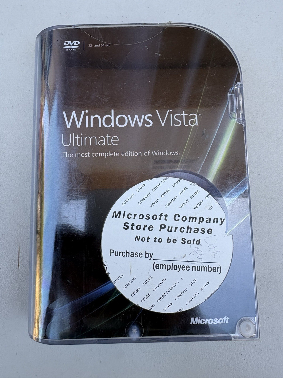Microsoft Windows Vista Ultimate Includes 32 bit & 64 bit DVD’s