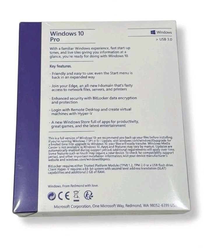 Windows 10 Professional 32/64-Bit Full Version USB Flash Drive Brand New Sealed