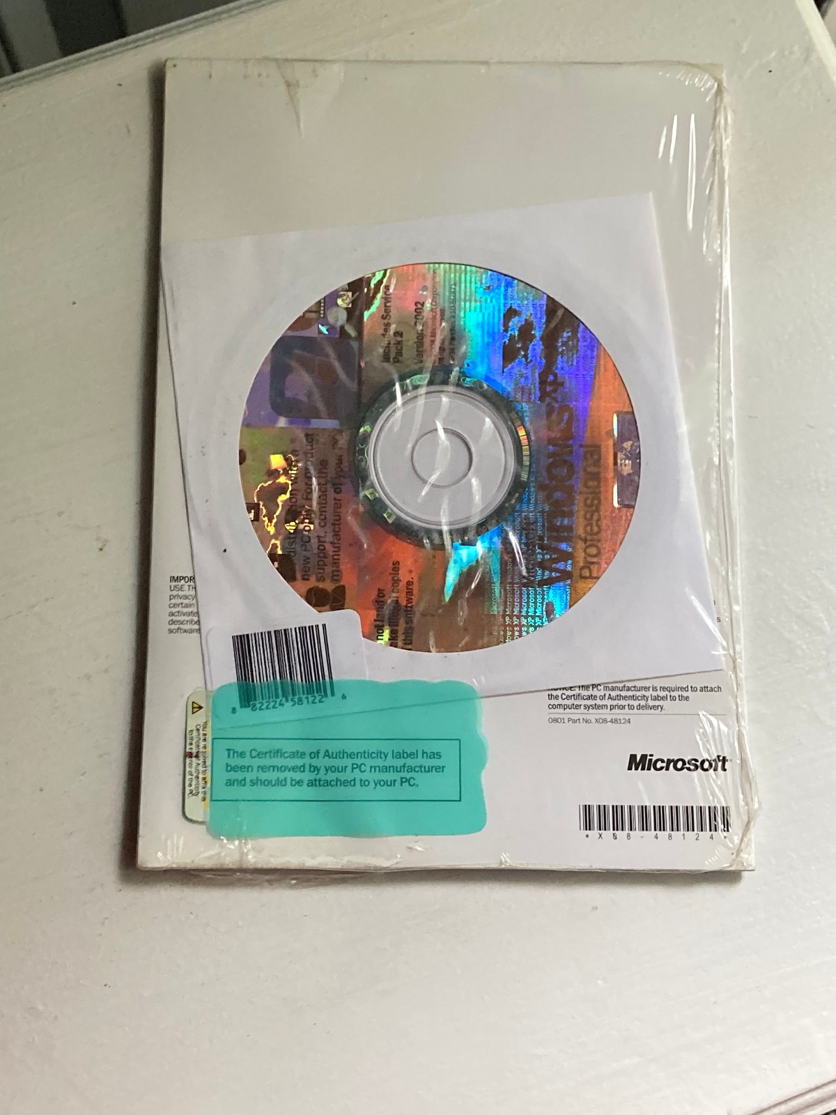 NEW Windows XP Professional SP2 Version 2002 CD Disc Part No. X10-52148
