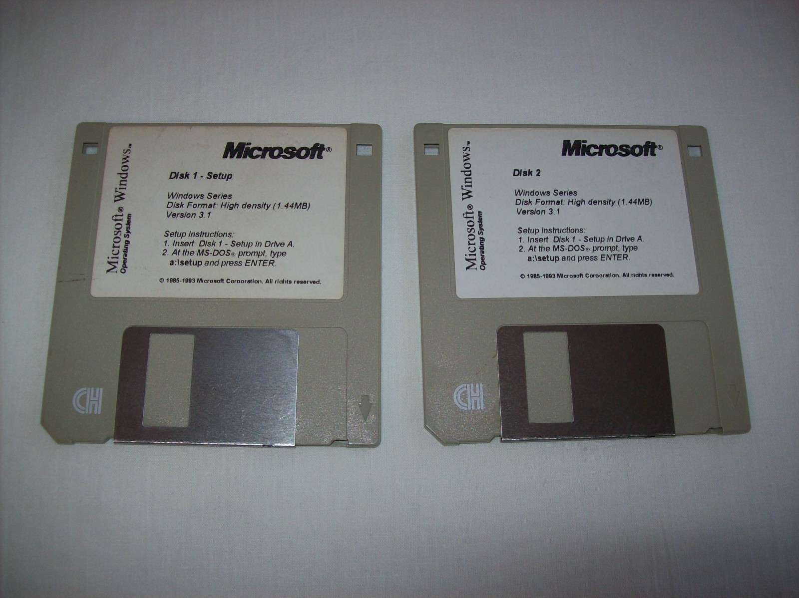 Microsoft Windows Version 3.1 Operating System Six 3.5″ Floppy Disks 1993 VTG