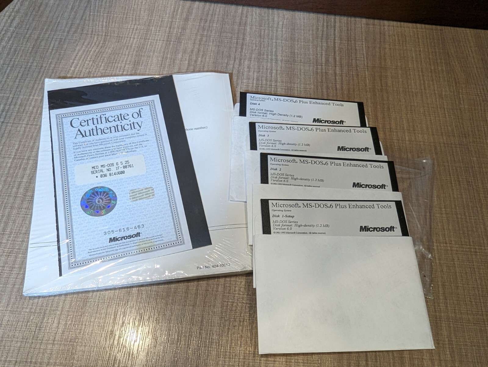 Microsoft MS-DOS 6 Plus Enhanced Tools and Double Space 4 x 5.25″ Floppy Version
