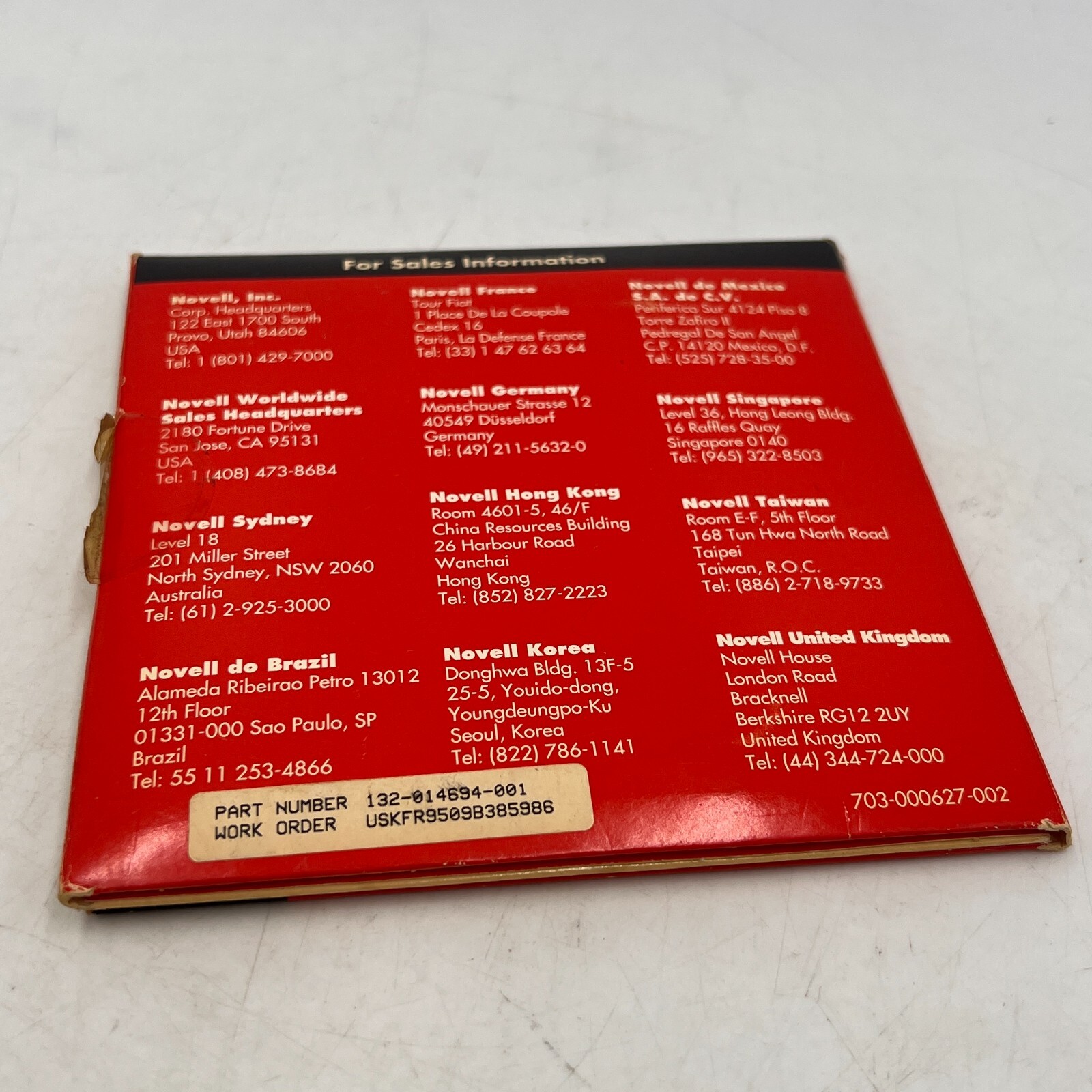 * CASE SMOKE DAMAGE * PHOTOS NOVELL NETWARE 4.1 WITH CDS AND DISK FLOPPY