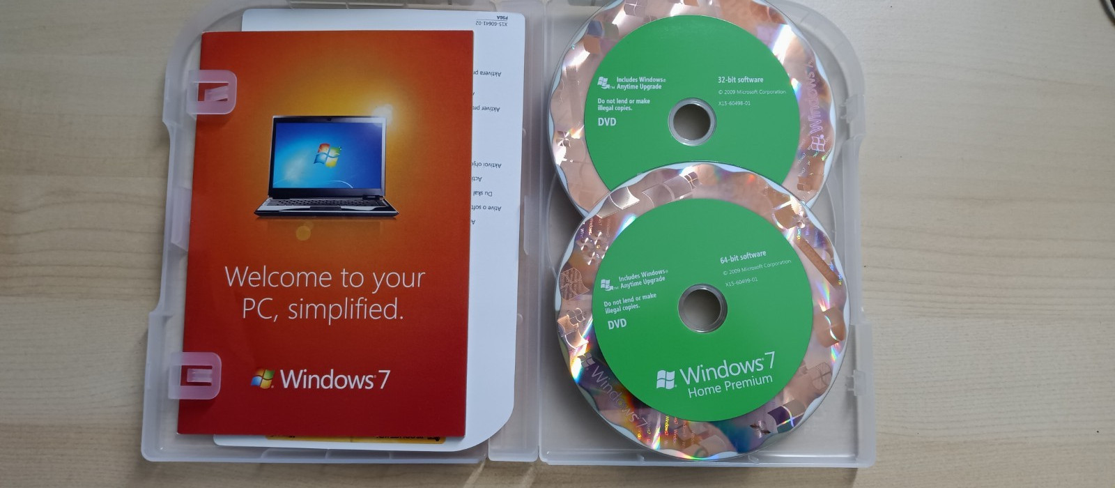 Microsoft Windows 7 Home Premium Full w/SP1 32 Bit & 64 Bit DVD RETAIL