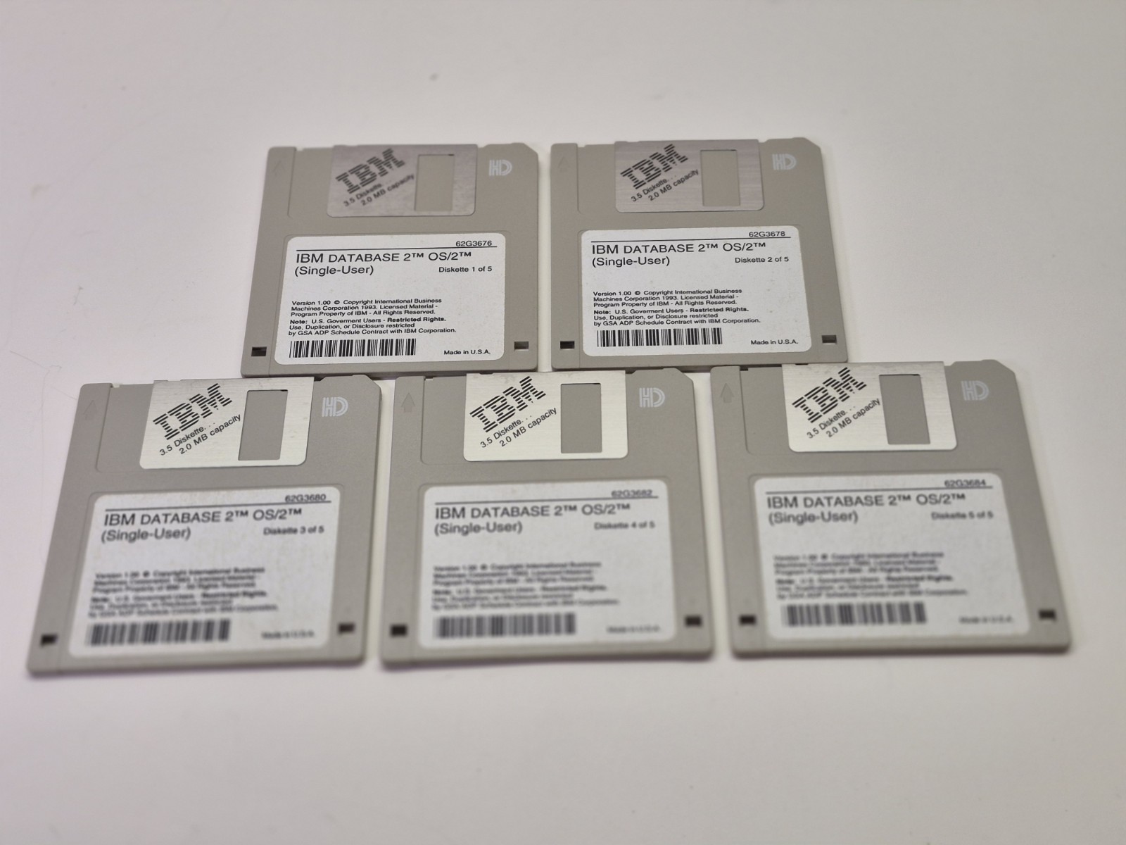 Vintage Lot of IBM Database 2 for OS/2 3.5″ Disks – Version 1.0