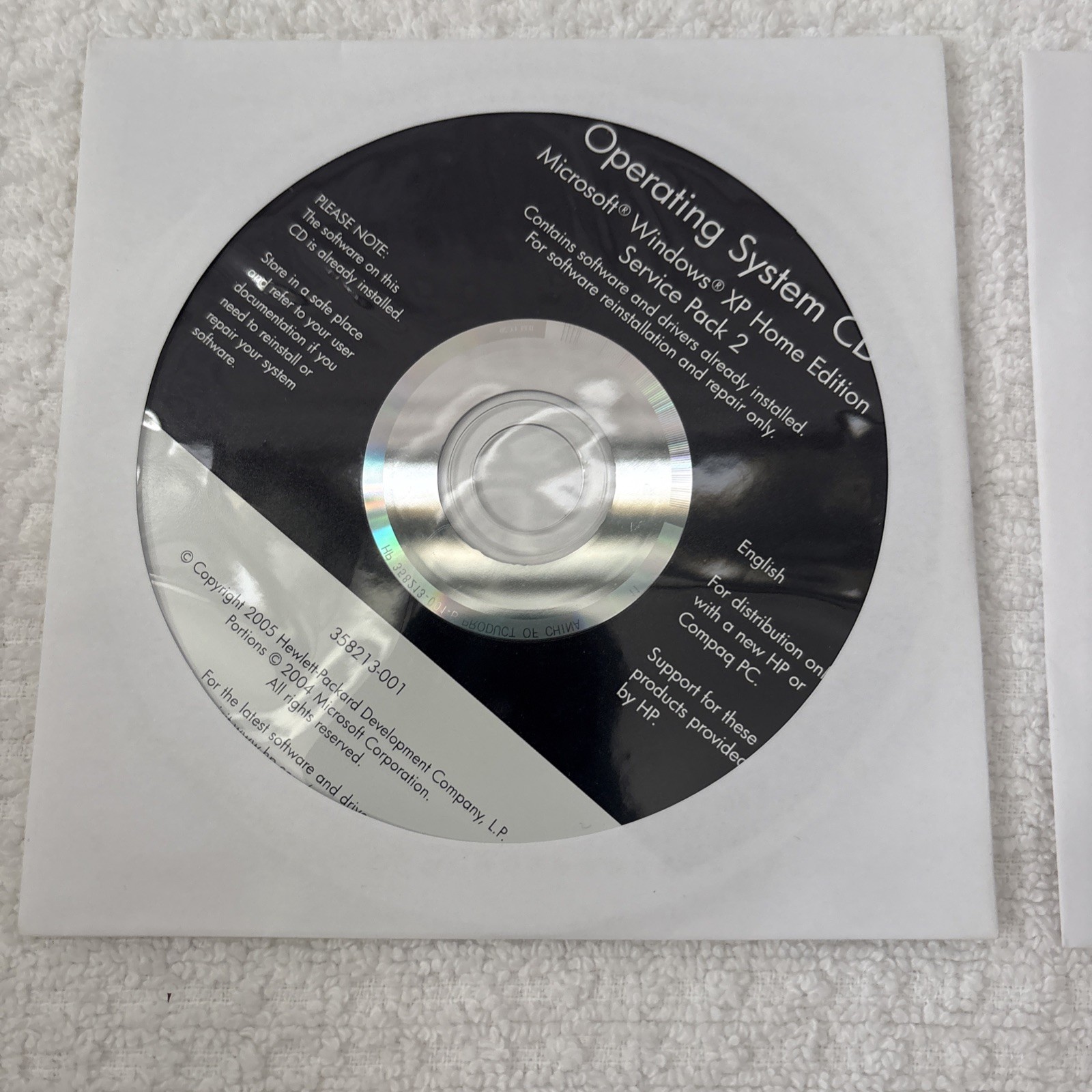 Operating System / Application & Recovery CD Windows XP Home SP2 For Hp Compaq