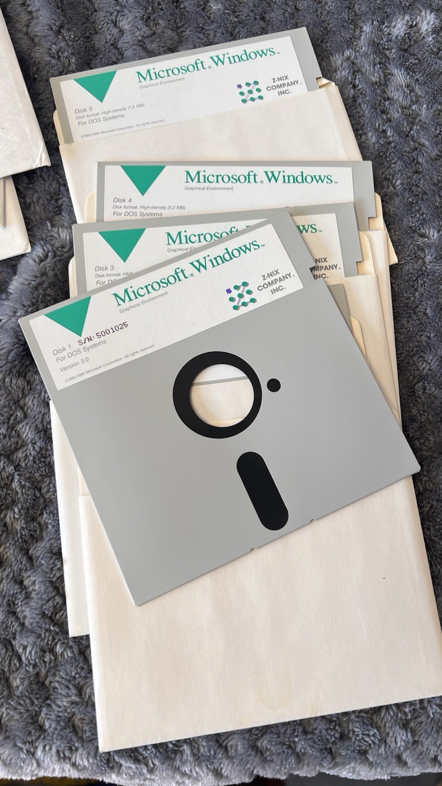 Microsoft Windows 3.1 MS-DOS 6 Plus 5.25″ Install Floppy Disks Z-NIX Company