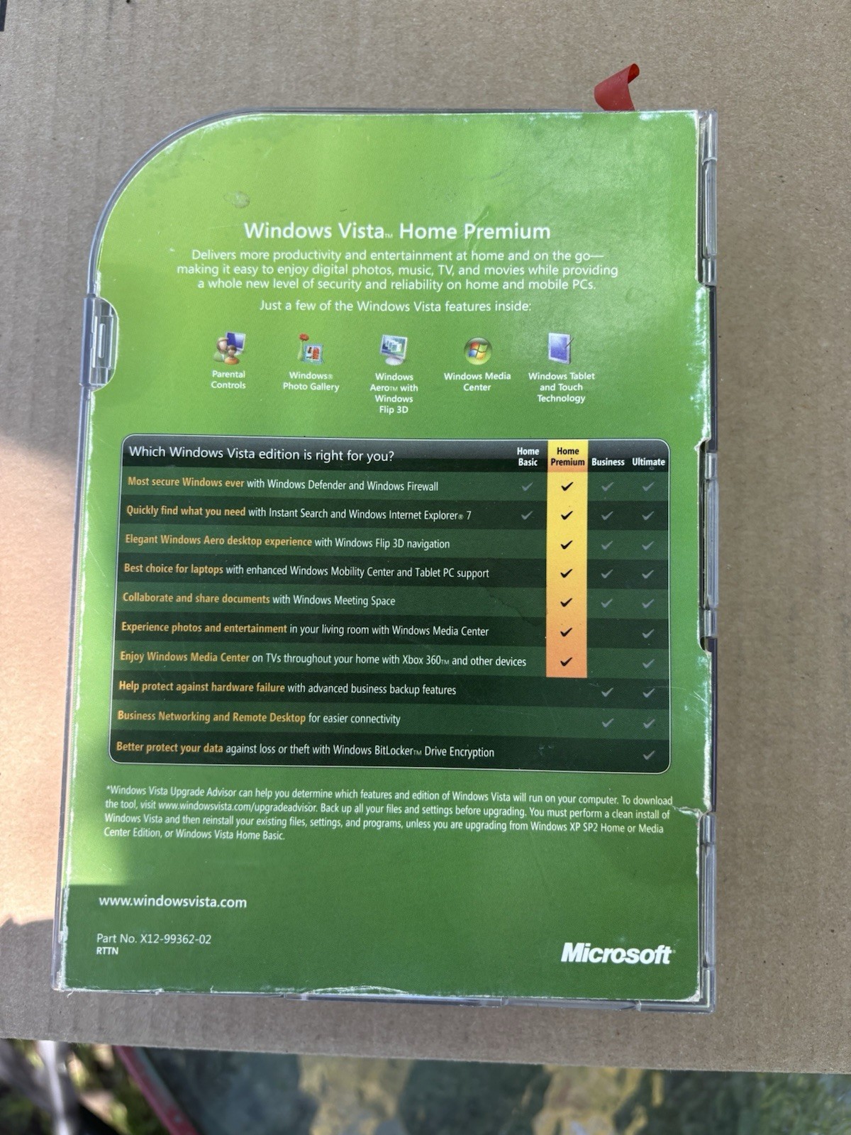 Microsoft Windows Vista Home Premium 32-Bit DVD Sealed