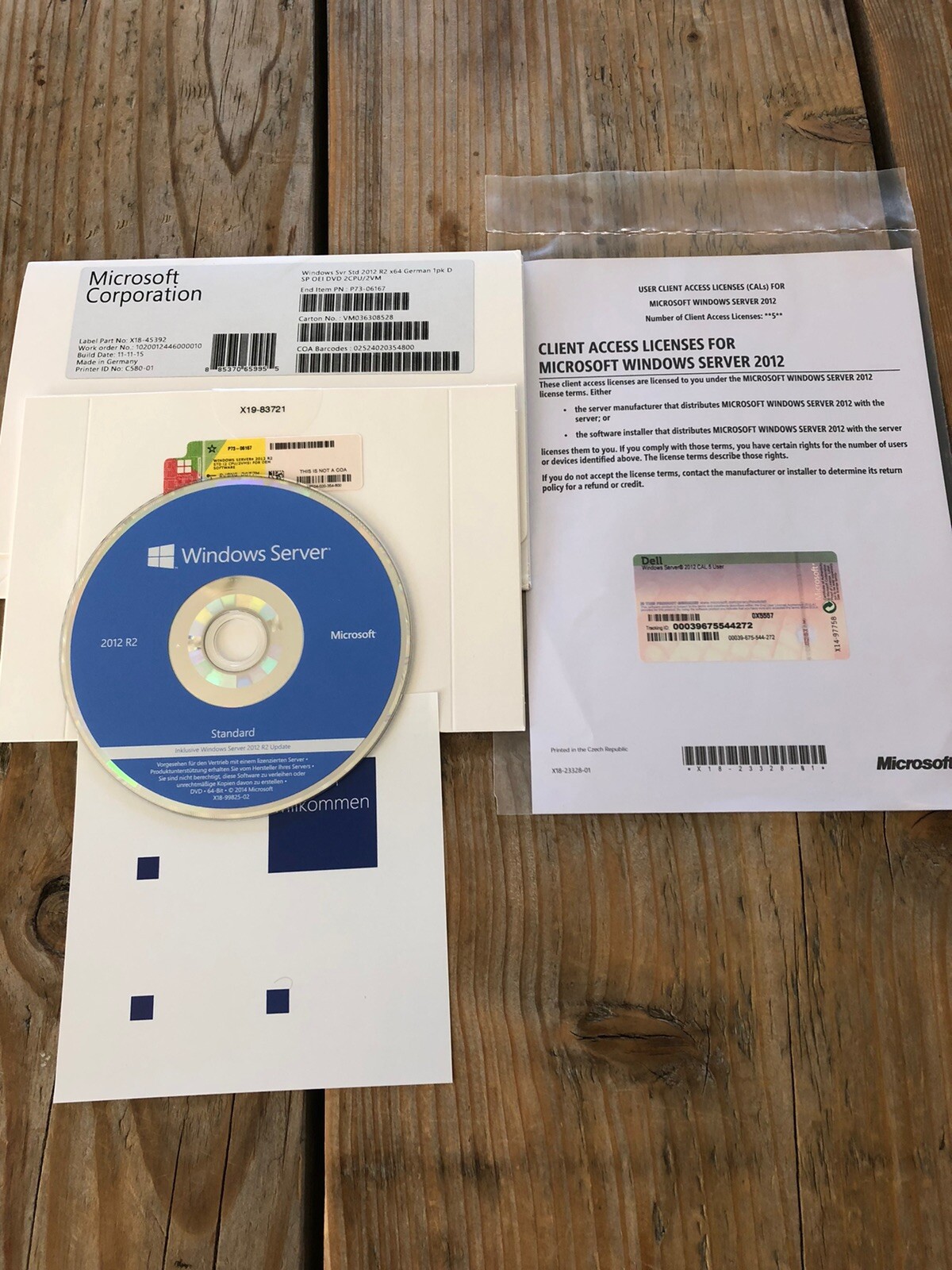 Windows Server Standard 2012 R2, DVD DE with 5 User SB Full Version, VAT Invoice