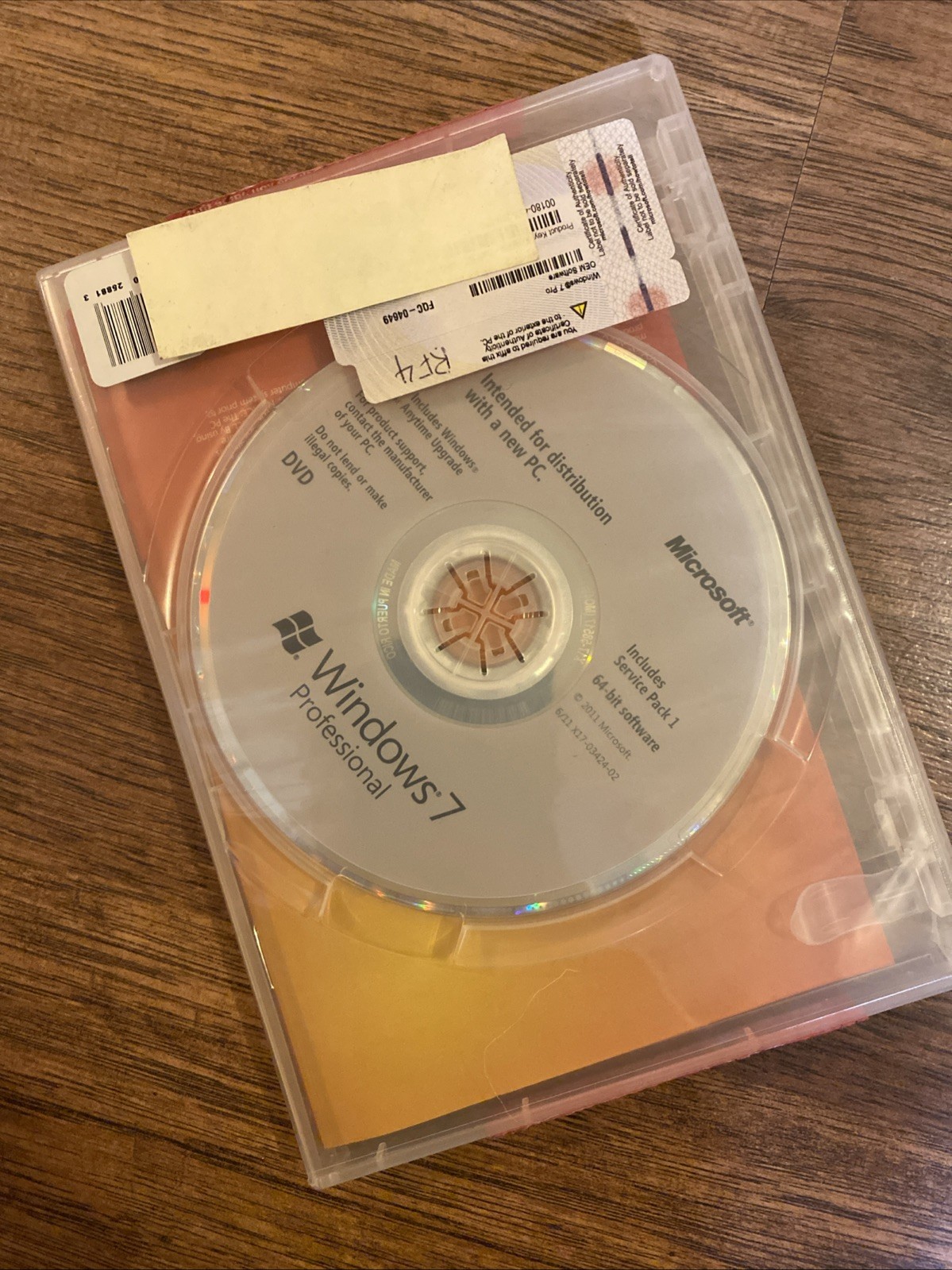 Microsoft Windows 7 Professional 64 bit x64 Full English DVD MS WIN=NEW SEALED=