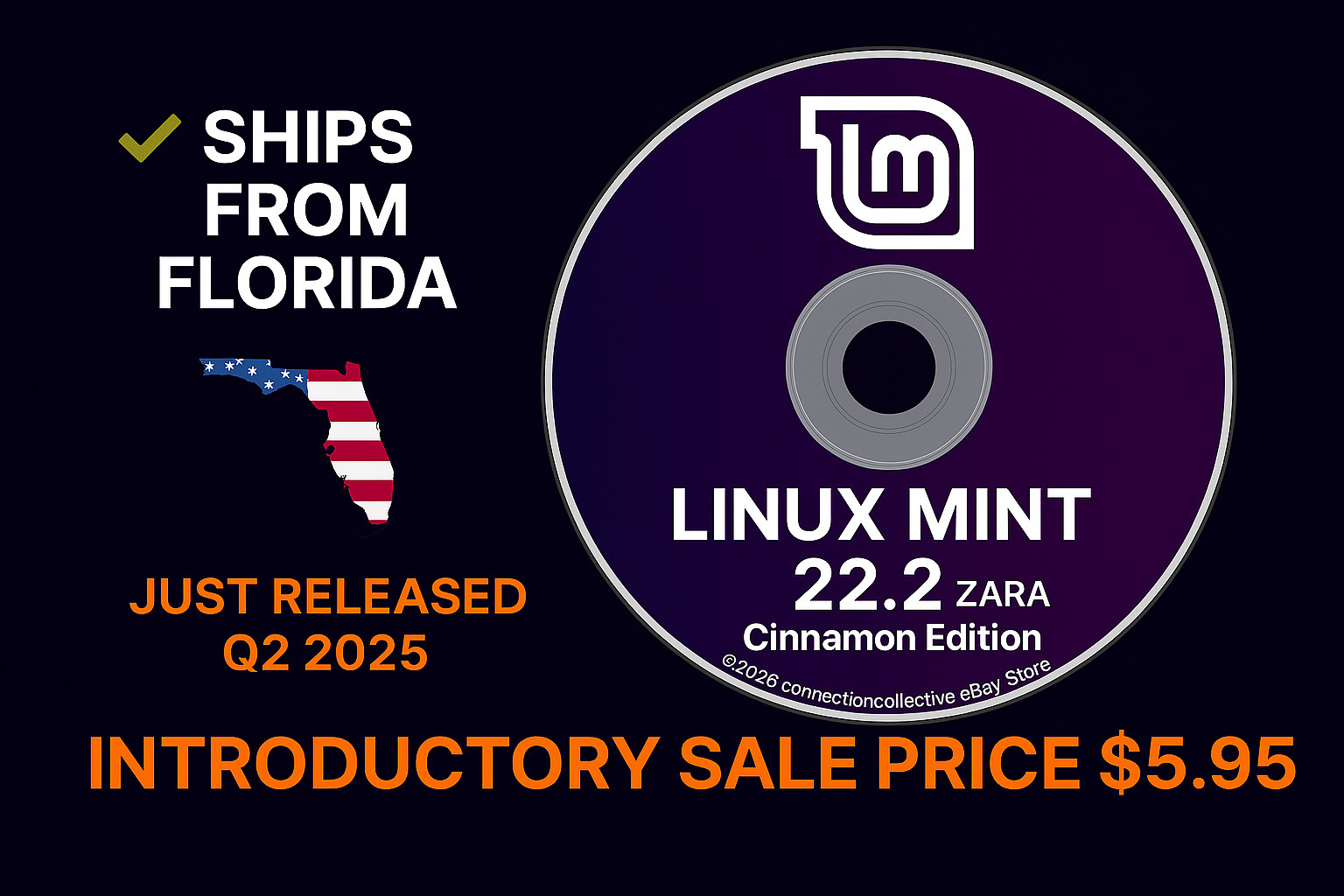 Linux Mint 22.2 ZARA Cinnamon 64bit Version Released Q2 2025 BOOTABLE LIVE DVD
