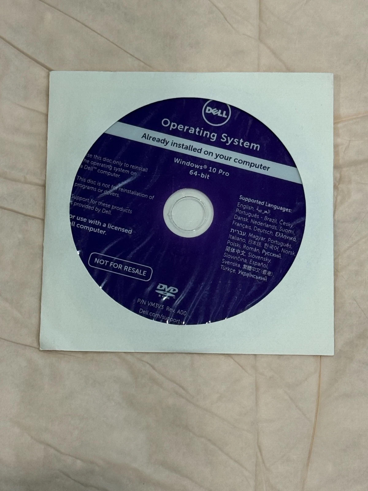 NEW Windows 10 Pro Dell Reinstallation / Recovery Disc NO KEY 07PF46 7PF46