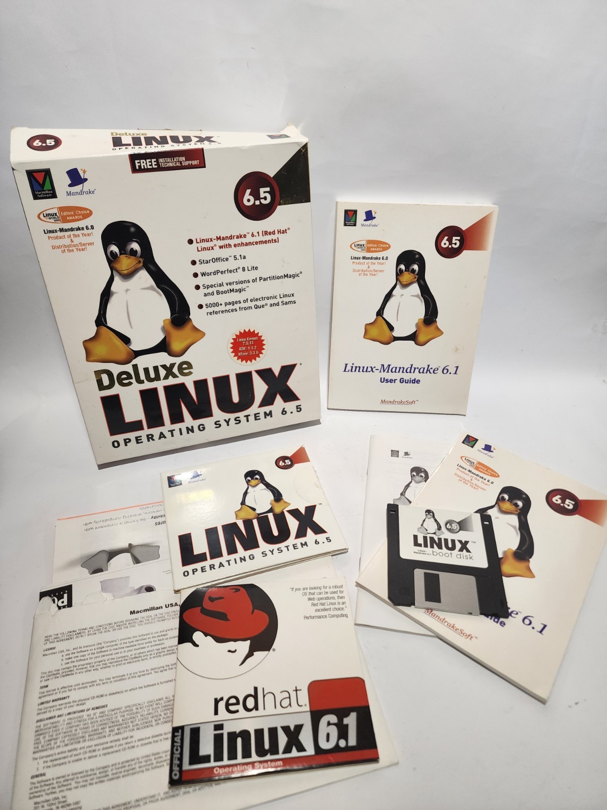 RED HAT LINUX MANDRAKE 6.5 DELUXE OPERATING SYSTEM – Used VGC! Plus Extra