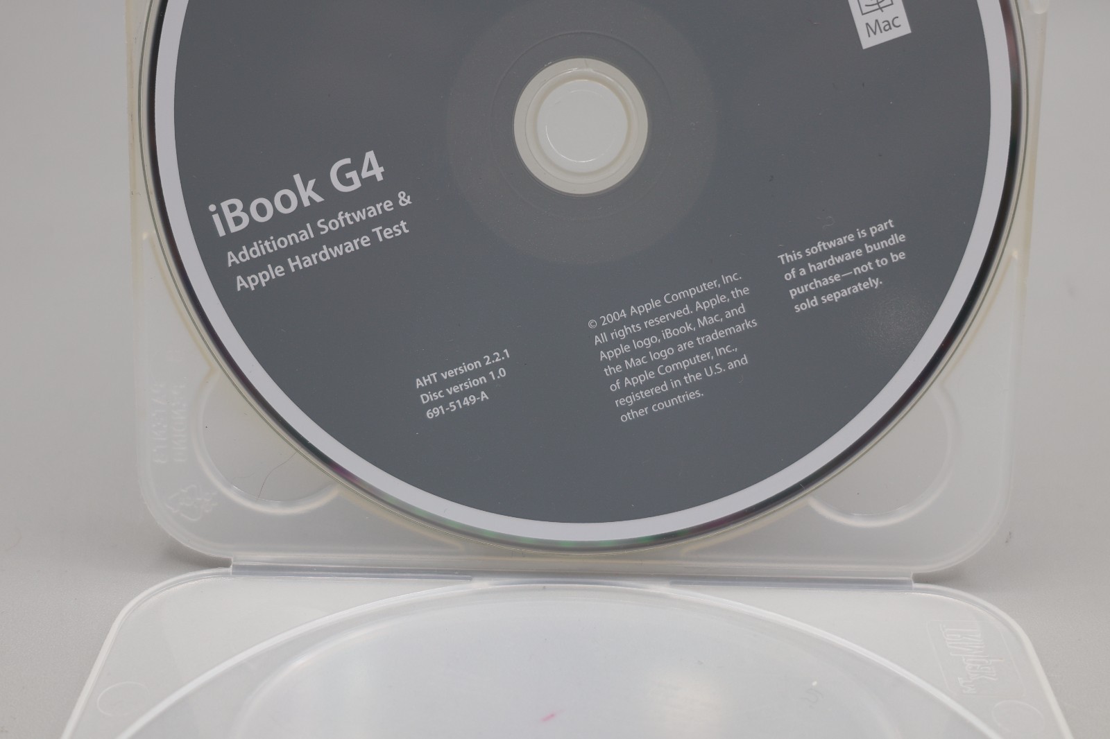 iBook G4 Additional Software, Apple Hardware Test. AHT version 2.2.1. 691-5149-A