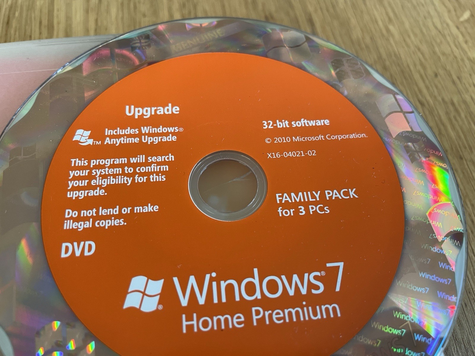 Microsoft Windows 7 Home Premium Family Pack Upgrade 3 PCs w/ Product Key